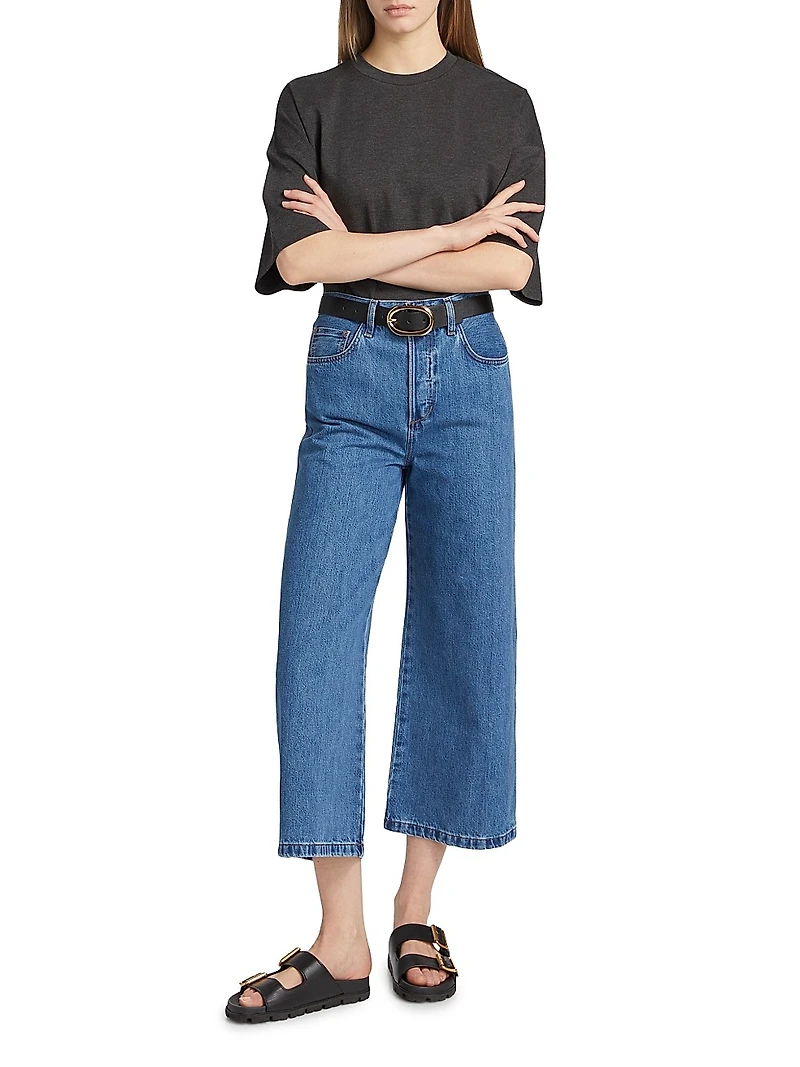 Masha Super High-Rise Wide-Leg Cropped Jeans