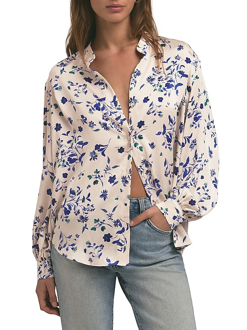 The Lauren Floral Button-Front Top