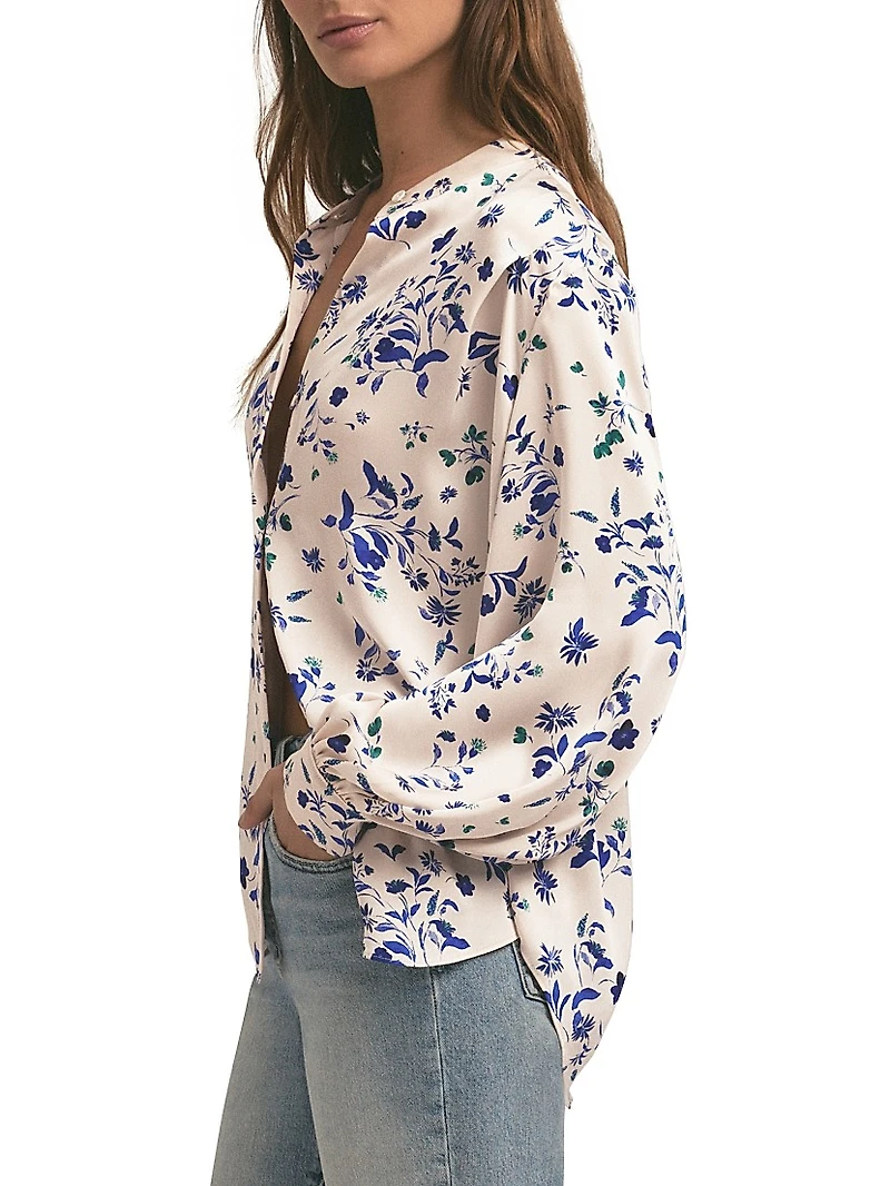The Lauren Floral Button-Front Top