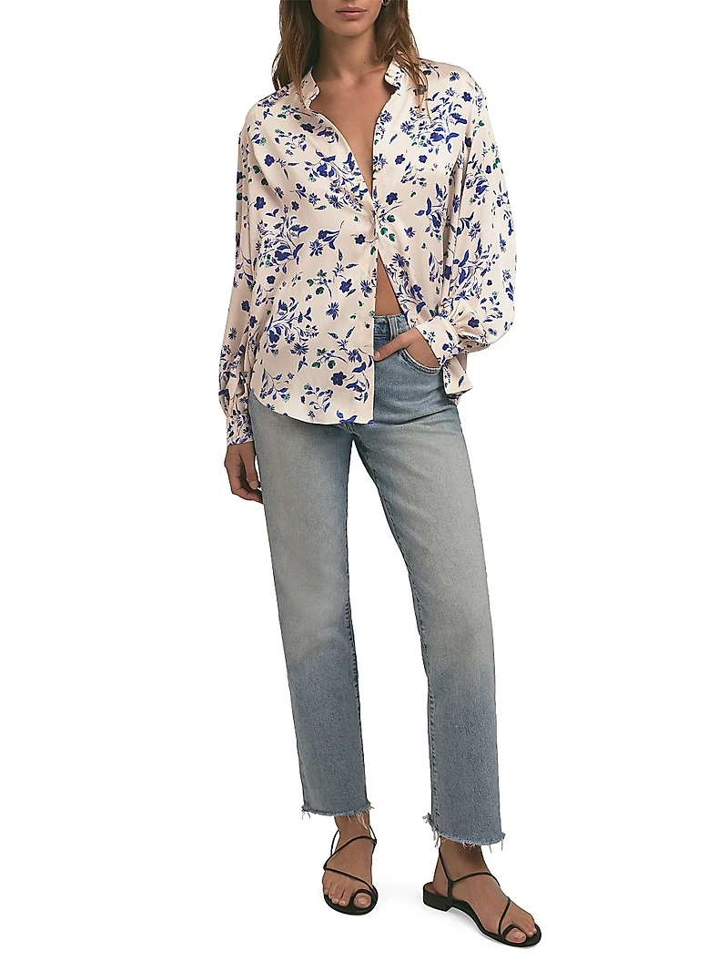 The Lauren Floral Button-Front Top