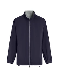 Reversible Stand Collar Zip-Front Jacket
