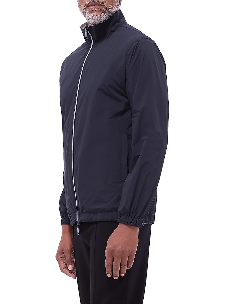 Reversible Stand Collar Zip-Front Jacket