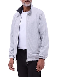 Reversible Stand Collar Zip-Front Jacket