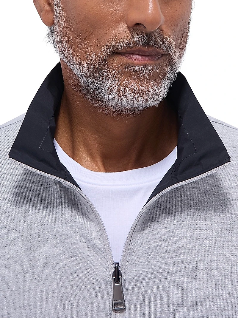 Reversible Stand Collar Zip-Front Jacket