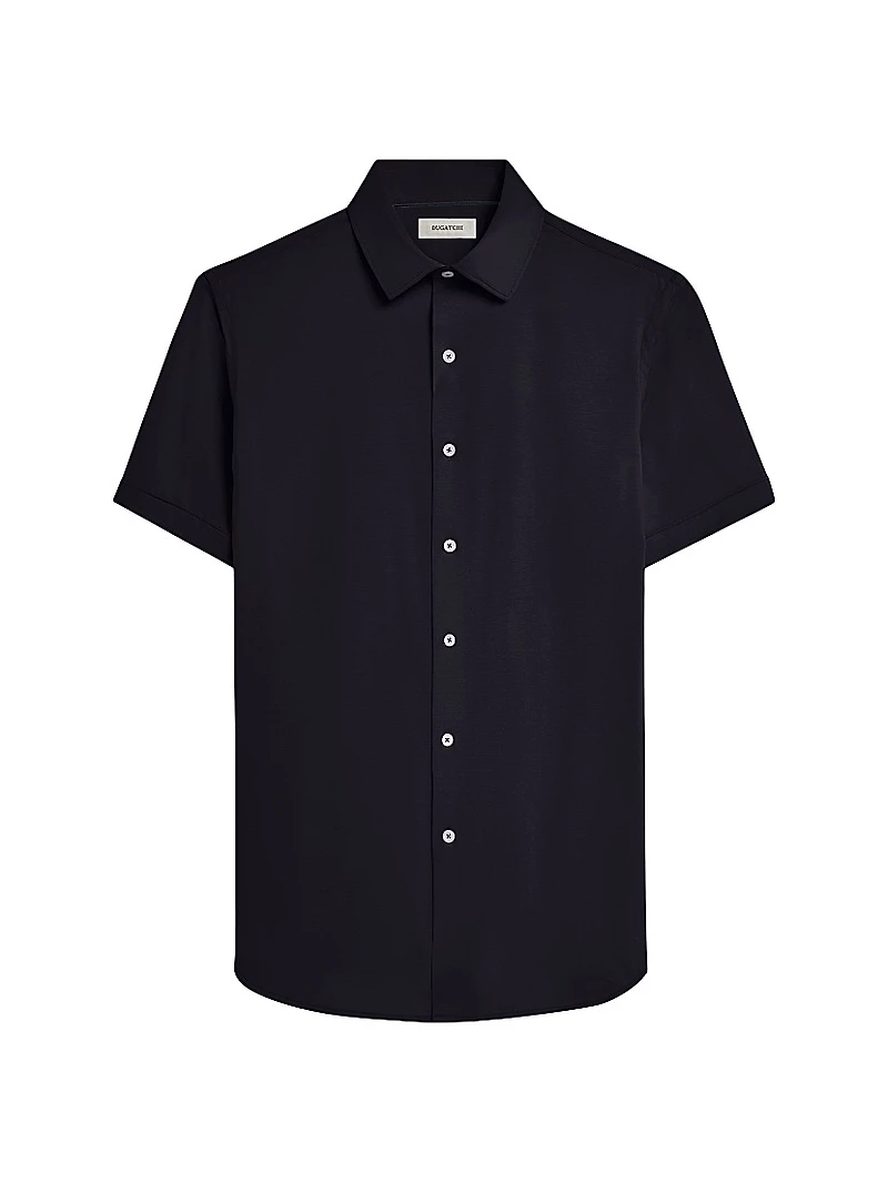 Miles Stretch Cotton Button-Front Shirt