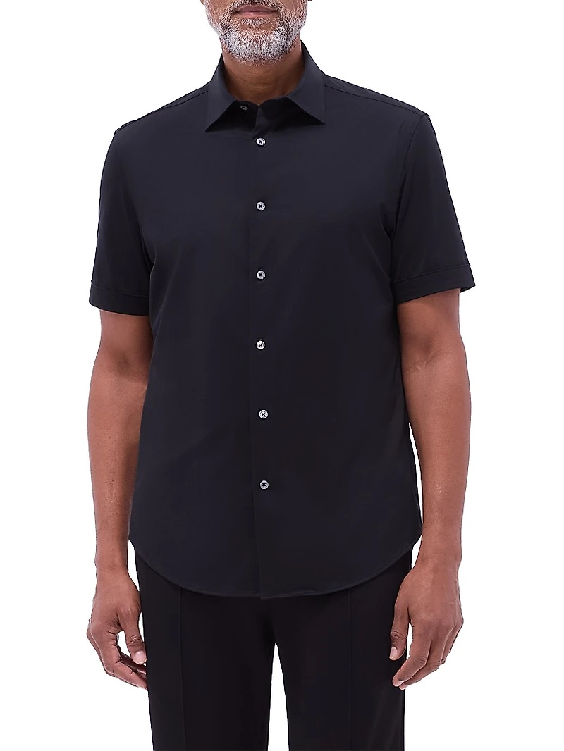 Miles Stretch Cotton Button-Front Shirt