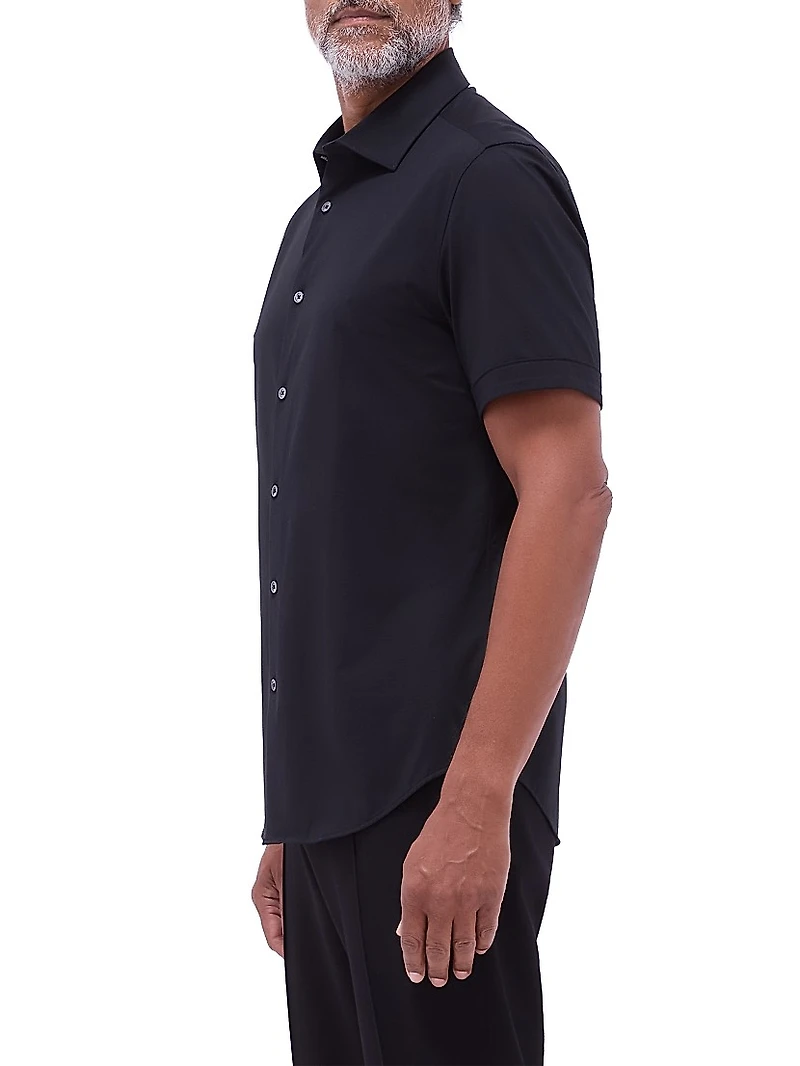 Miles Stretch Cotton Button-Front Shirt