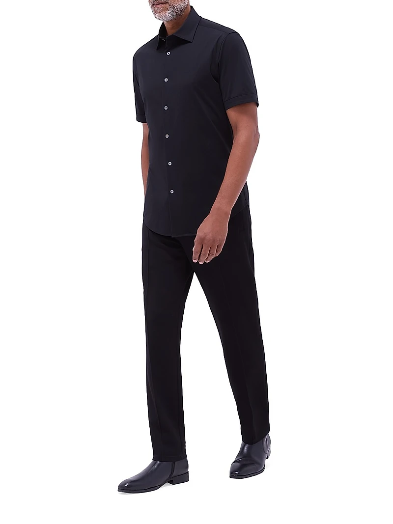 Miles Stretch Cotton Button-Front Shirt