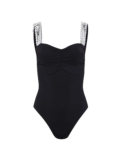 Daniella with Sequin Straps One Piece Swimsuit