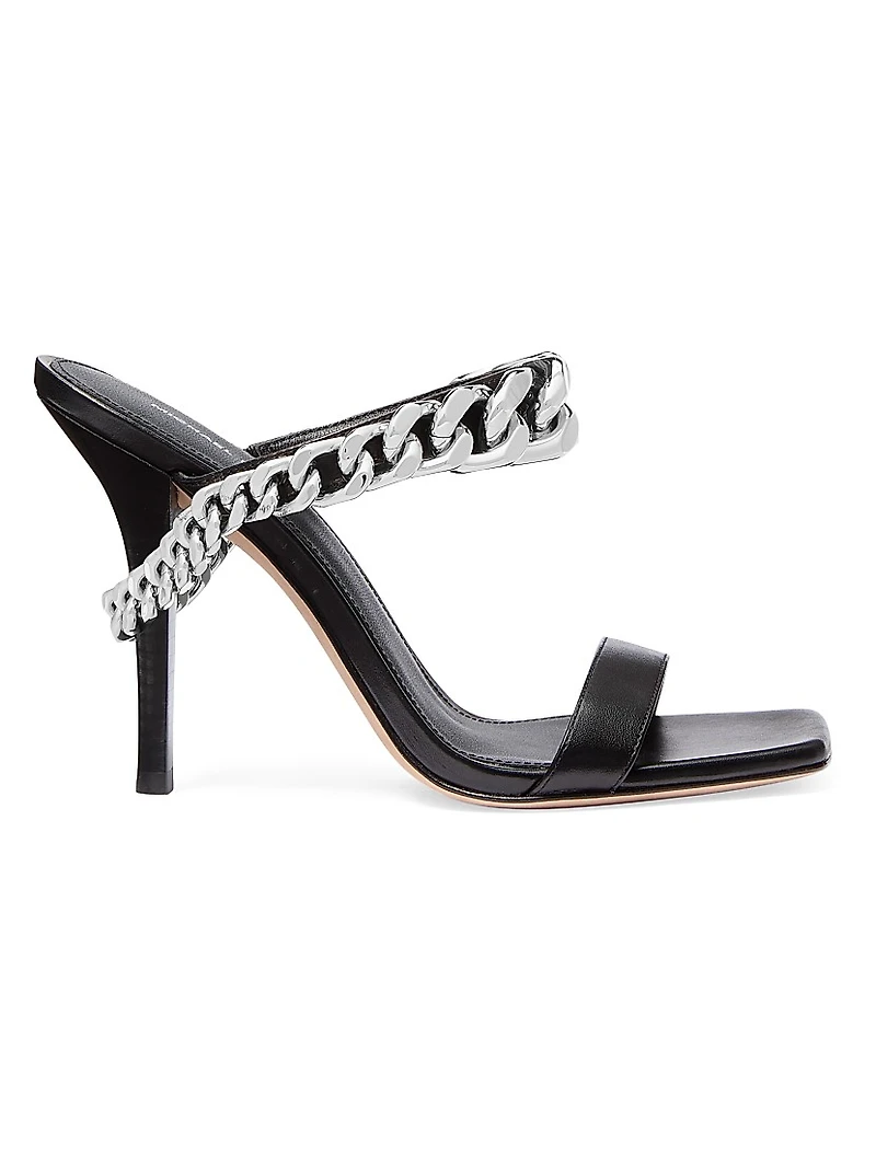 Bianca 100MM Chain-Link Leather Sandals