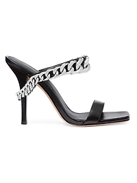 Bianca 100MM Chain-Link Leather Sandals
