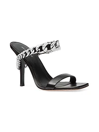 Bianca 100MM Chain-Link Leather Sandals