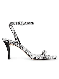 Darrington 75MM Snake-Embossed Leather Stiletto Sandals
