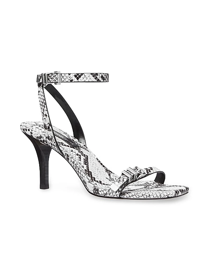 Darrington 75MM Snake-Embossed Leather Stiletto Sandals