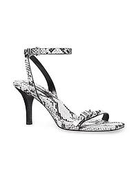 Darrington 75MM Snake-Embossed Leather Stiletto Sandals