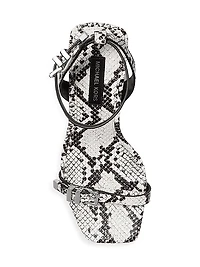Darrington 75MM Snake-Embossed Leather Stiletto Sandals