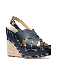 Nora 125MM Leather Platform Wedge Slingback Sandals