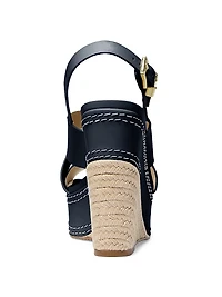 Nora 125MM Leather Platform Wedge Slingback Sandals