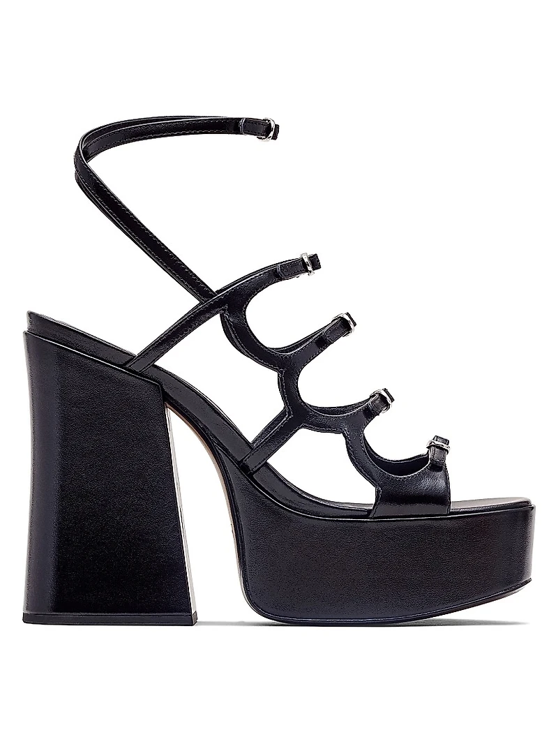 Kiki Leather Platform Pump Sandals