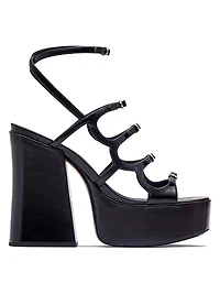 Kiki Leather Platform Pump Sandals