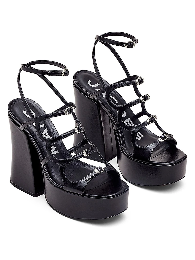 Kiki Leather Platform Pump Sandals