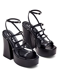 Kiki Leather Platform Pump Sandals