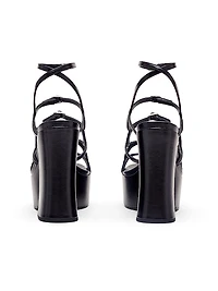 Kiki Leather Platform Pump Sandals