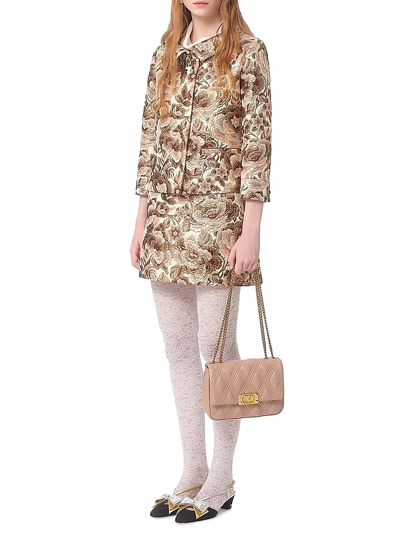 Apres L'hiver Matelasse' Rose Lurex Skirt