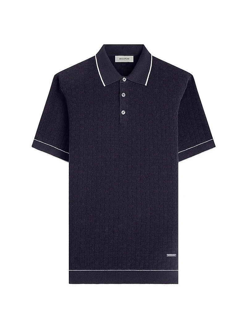 Cotton-Blend Knit Polo Shirt