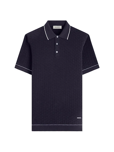 Cotton-Blend Knit Polo Shirt