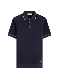 Cotton-Blend Knit Polo Shirt