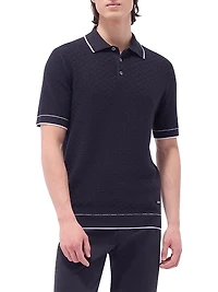 Cotton-Blend Knit Polo Shirt
