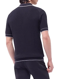 Cotton-Blend Knit Polo Shirt
