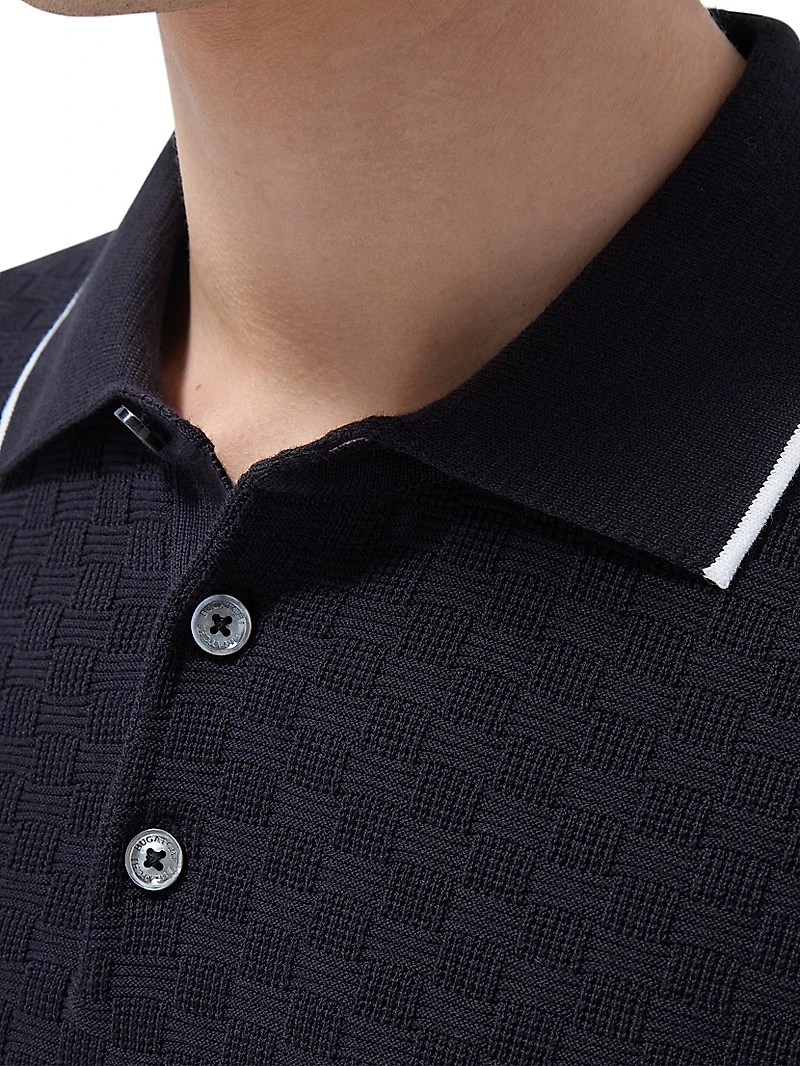 Cotton-Blend Knit Polo Shirt