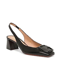 50MM Leather Slingback Pumps