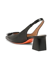 50MM Leather Slingback Pumps