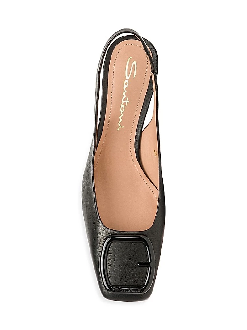 50MM Leather Slingback Pumps