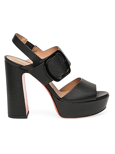 120MM Leather Platform Sandals