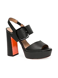 120MM Leather Platform Sandals
