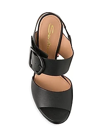 120MM Leather Platform Sandals