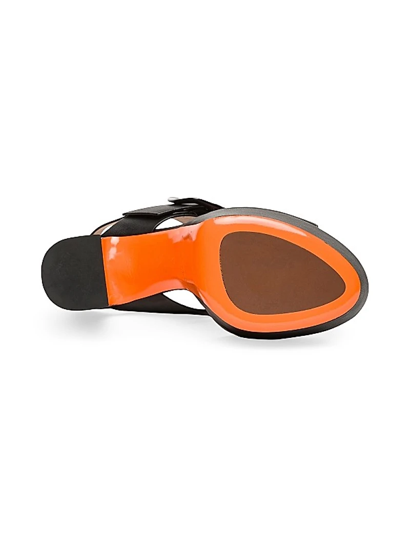 120MM Leather Platform Sandals