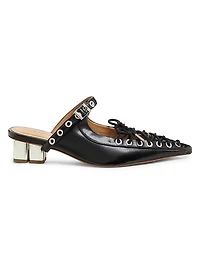 Oleatex Crinkle Eyelets Lace-Up Mules