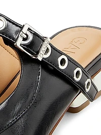 Oleatex Crinkle Eyelets Lace-Up Mules