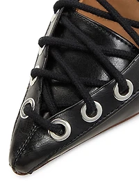 Oleatex Crinkle Eyelets Lace-Up Mules