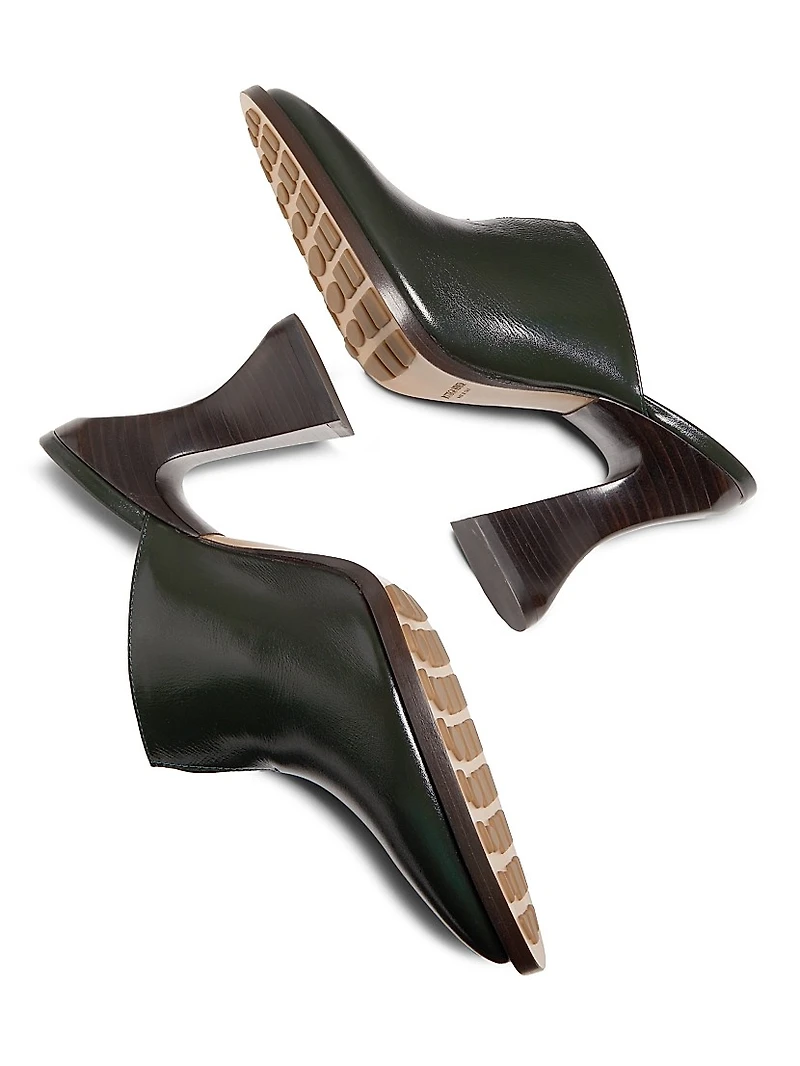 Cha-Cha Leather Mule Pumps