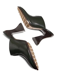 Cha-Cha Leather Mule Pumps