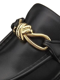 Astaire Knot-Accented Leather Mules