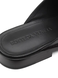 Astaire Knot-Accented Leather Mules