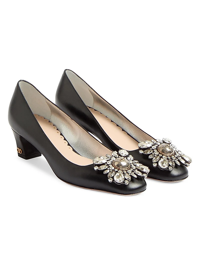 Preshoes Kidskin Crystals 45MM Pumps