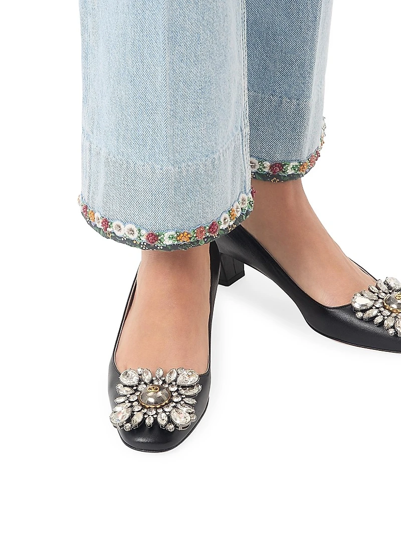 Preshoes Kidskin Crystals 45MM Pumps